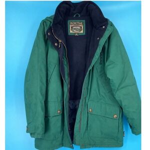 Pacific Trail London Fog Vintage 90s Green Fleece Lined Hooded Parka Jacket M